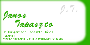 janos tapaszto business card