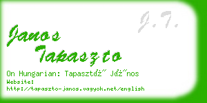 janos tapaszto business card